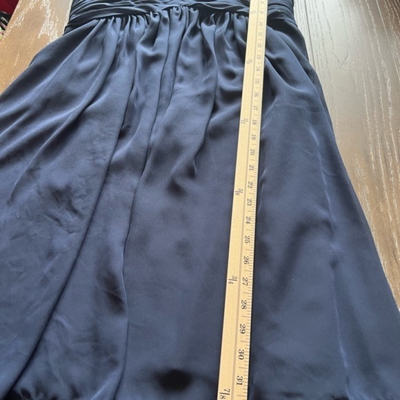 Bill Levkoff Bridal Party Prom Special Occasion Navy Midi Chiffon Fit And Flare - Picture 8 of 16